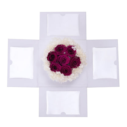 Personalizowane Pudełko z Bukietem Wiecznych Róż