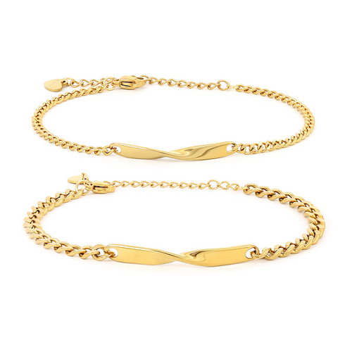 Zestaw Bransoletek z Grawerem Nieskończoności